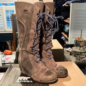 SOREL Cate the Great tall wedge boots 8M